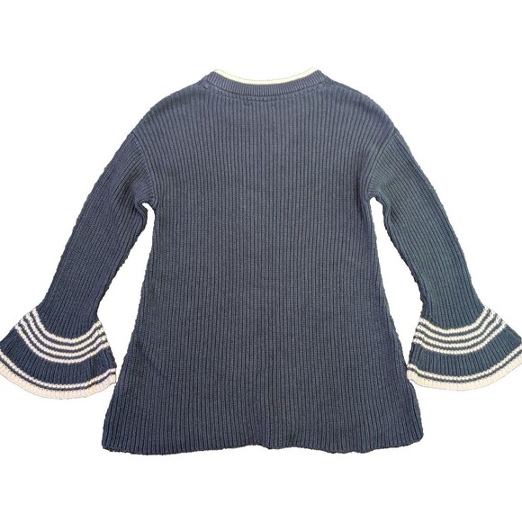 Tommy Hilfiger Wool Blend Ribbed Sweater Medium Pullover Bell Sleeves Crewneck - Picture 3 of 7